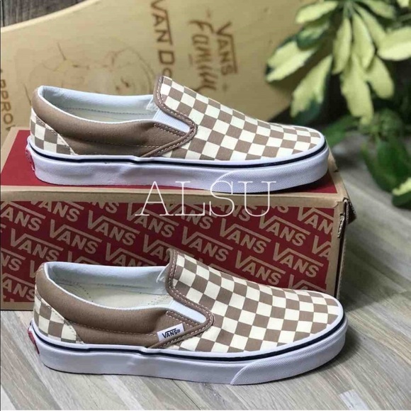 Vans Shoes - VANS Classic SlipOn Tger’s Checkerboard ChocolateW